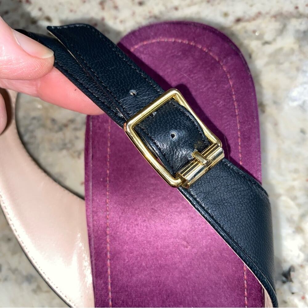 Pokemaoke $400 Zelena Blue Flower Suede Sandals Sling Back Italy 40 US 8 - Picture 9 of 13